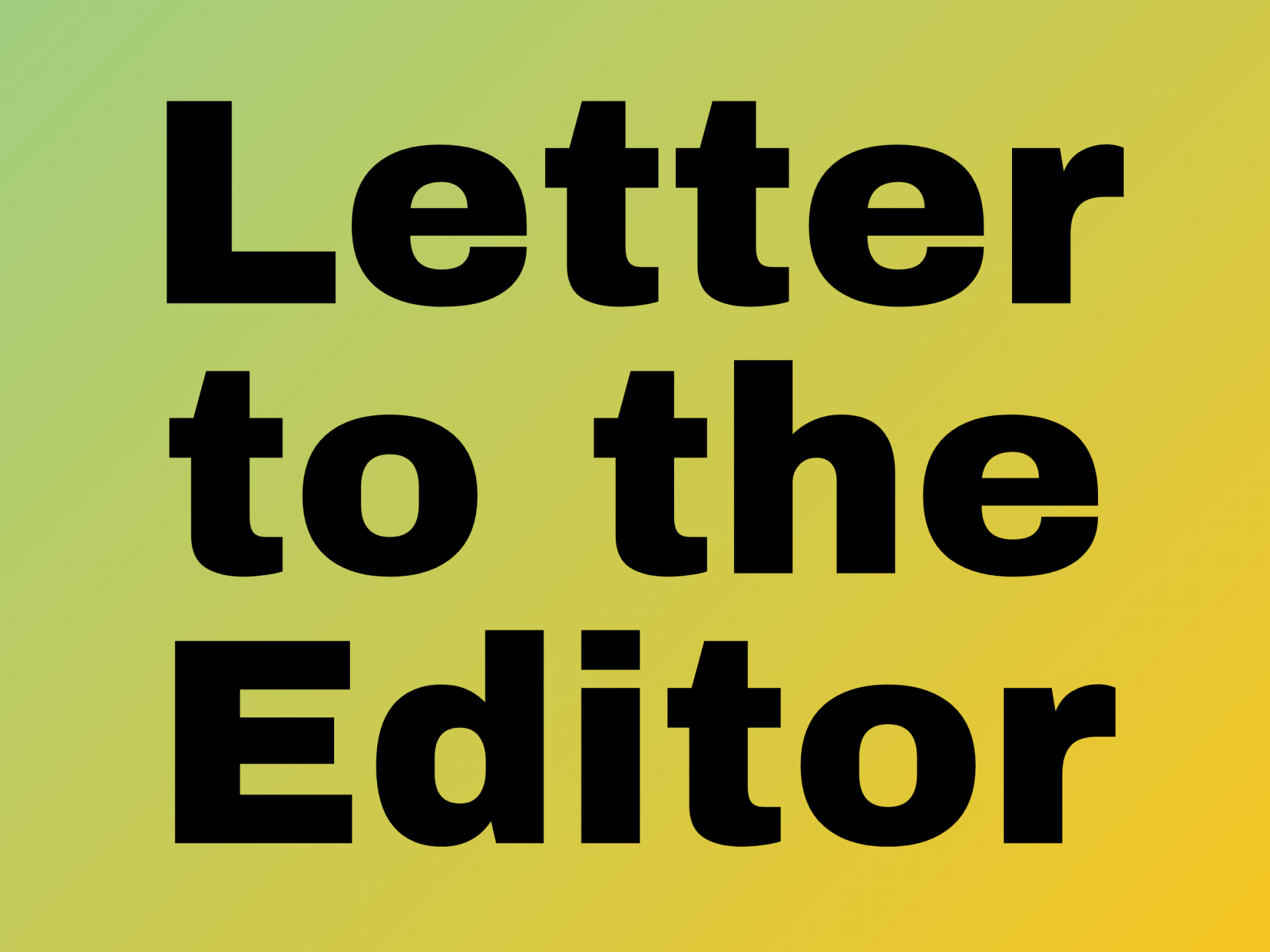 Letter to the Editor